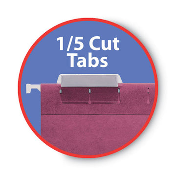 Smead® Colored Hanging File Folders, Letter Size, 1-5-cut Tab, Maroon, 25-box freeshipping - TVN Wholesale